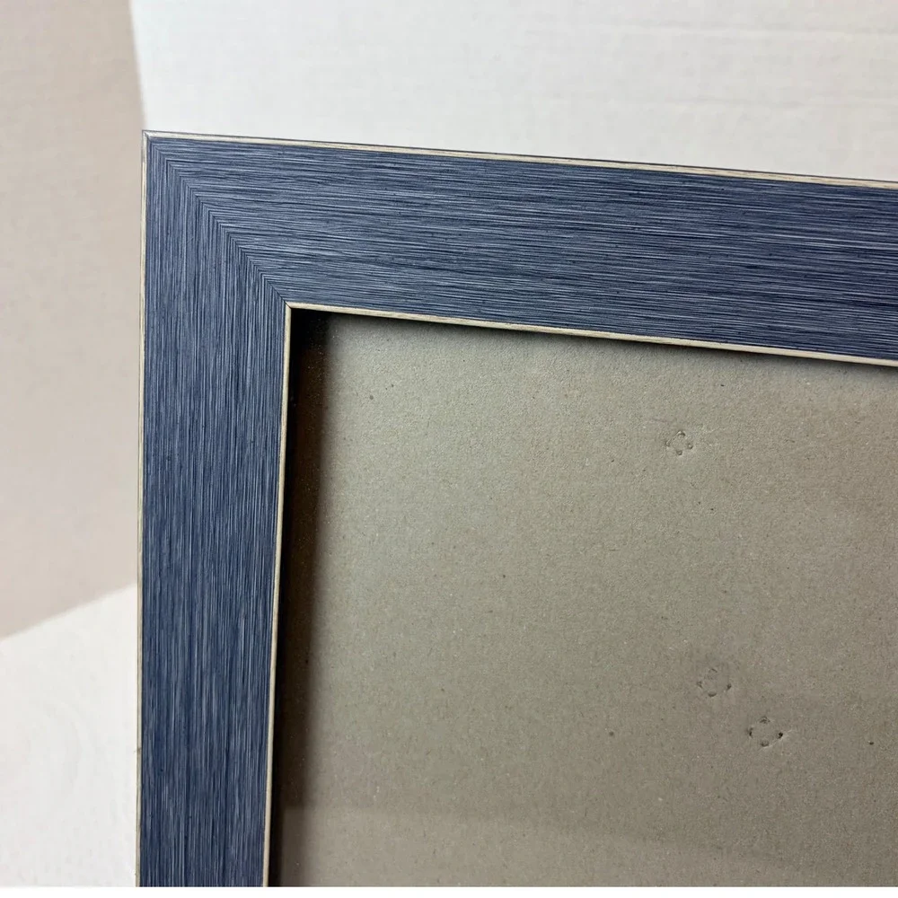 Textured Navy Blue Chambray Picture Frame 8x10 Tabletop Wall Mount Coatal Farm